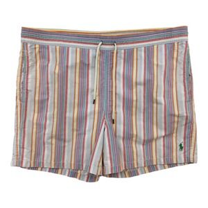 Vintage Polo Ralph Lauren Swim Trunks Striped Drawstring Swimwear Shorts L‎